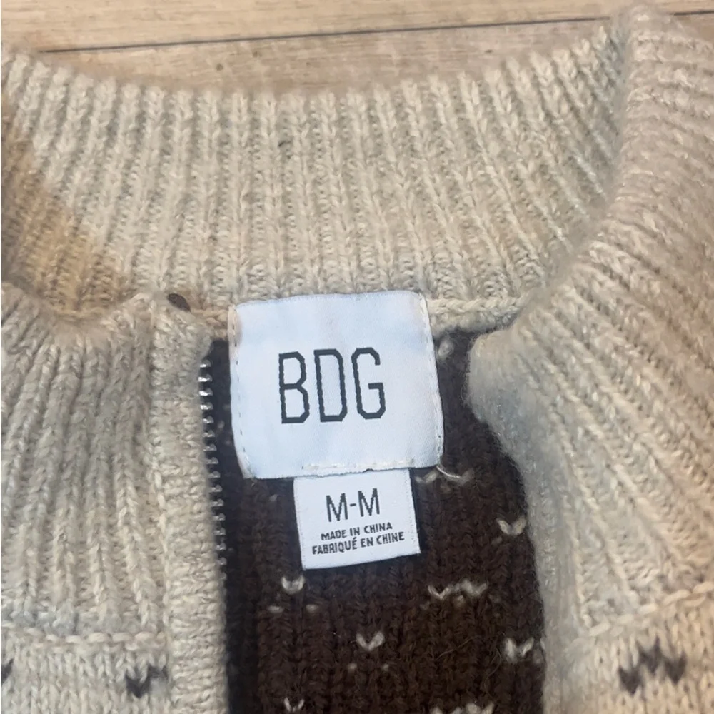 Urban Outfitters BDG Stay Chill Half Zip Cropped Sweater Size Medium - Picture 5 of 8